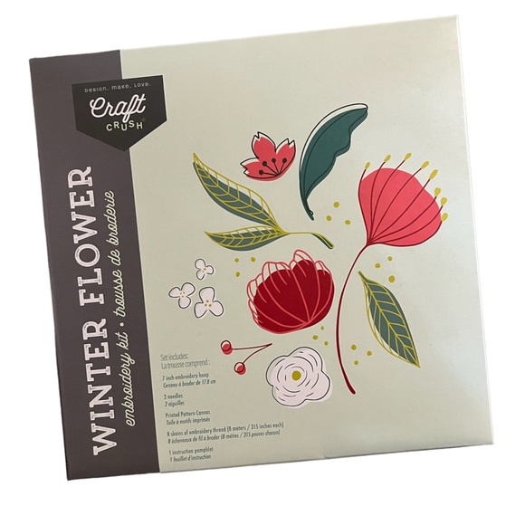 Craft Crush Winter Flower Embroidery Kit - Picture 1 of 5